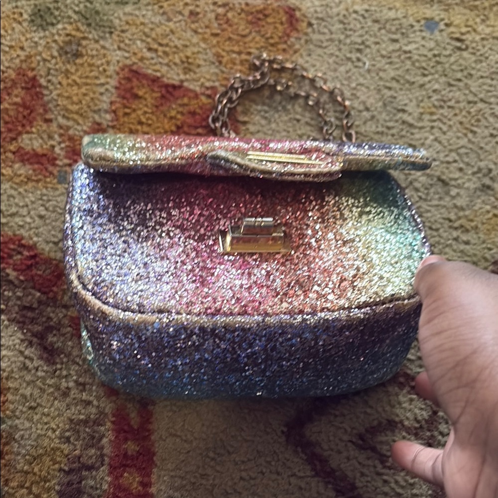Multicolor Glitter Chain Bag